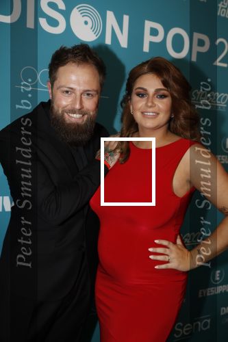 Amsterdam 12 februari 2018
Uitreiking Edison muziekprijzen in de westergasfabriek. Roxeanne Hazes met vriend Erk Zwennes
