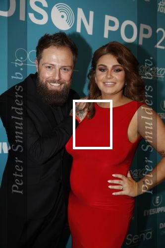 Amsterdam 12 februari 2018
Uitreiking Edison muziekprijzen in de westergasfabriek. Roxeanne Hazes met vriend Erk Zwennes
