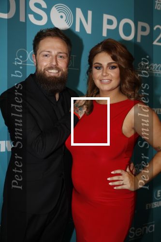 Amsterdam 12 februari 2018
Uitreiking Edison muziekprijzen in de westergasfabriek. Roxeanne Hazes met vriend Erk Zwennes