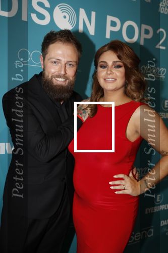 Amsterdam 12 februari 2018
Uitreiking Edison muziekprijzen in de westergasfabriek. Roxeanne Hazes met vriend Erk Zwennes