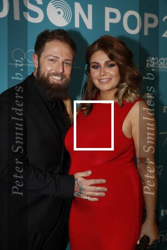 Amsterdam 12 februari 2018
Uitreiking Edison muziekprijzen in de westergasfabriek. Roxeanne Hazes met vriend Erk Zwennes