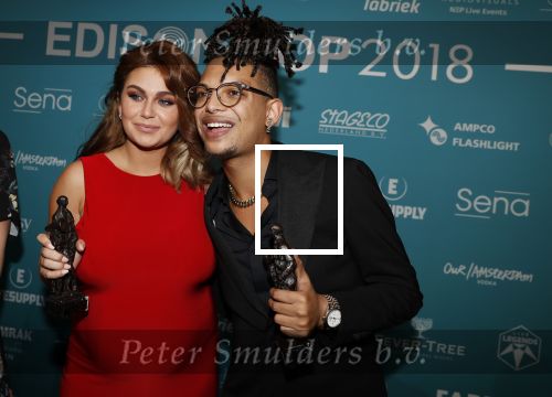 Amsterdam 12 februari 2018
Uitreiking Edison muziekprijzen in de westergasfabriek. Roxeanne Hazes met Ronnie Flex