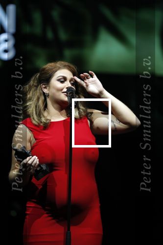 Amsterdam 12 februari 2018
Uitreiking Edison muziekprijzen in de westergasfabriek. Roxeanne Hazes met vriend Erk Zwennes