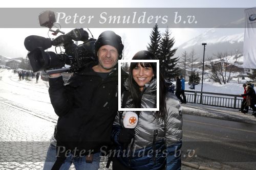 Lech/ Oberlech 25 februari 2018
Sandra Schuurhof met cameraman Jaap v Willigen in Lech voor de koninklijke fotoshoot