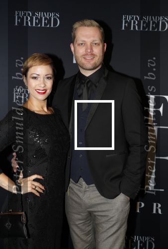 Amsterdam 6 februari 2018
Premiere 50 shades Freed in Tuschinski. Sonja Silva met man Pyke Pos
