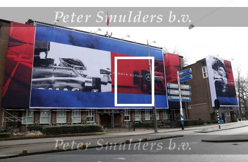 Amsterdam 10 maart 2018
Reclame Tommy Hilfiger in combinatie met het F1 team van Mercedes