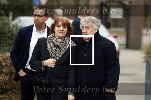 Leusden 6 maart 2018
Crematie Mies Bouwman in crematorium Leusden. Tonny Eyk met vrouw