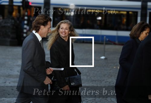 Amsterdam 3 februari 2018 
Prinses Beatrix viert haar 80e verjaardag in het paleis op de dam. Willemijn Verloop met man