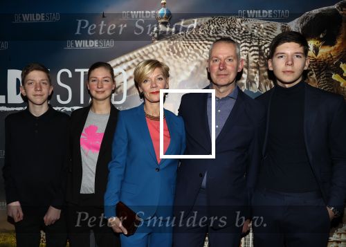 Amsterdam, 26 Februari 2018 Premiere van De wilde stad
producent Ignas van Schaick met zijn gezin
