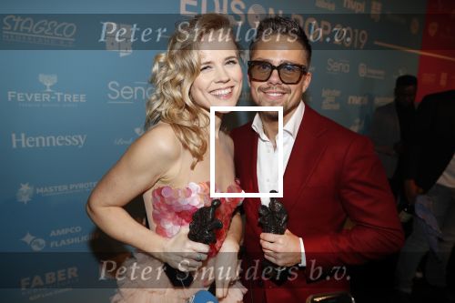 Amsterdam 11 februari 2019
Uitreiking Edisons bij de westergasfabriek. Andre Hazes kwam met zijn vriendin Monique en Manager Sjoerd Bodewes. Andre met ilse de Lange
