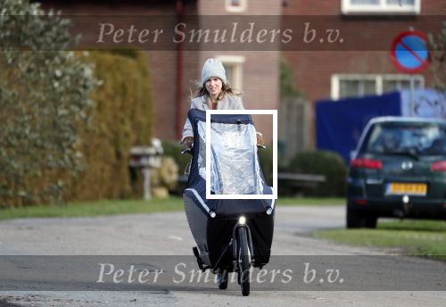 Vreeland 8 februari 2019
Inge Schrama op de bakfiets bij haar nieuwe huis in Vreeland.