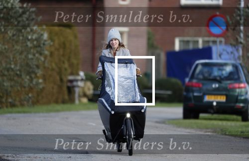 Vreeland 8 februari 2019
Inge Schrama op de bakfiets bij haar nieuwe huis in Vreeland.