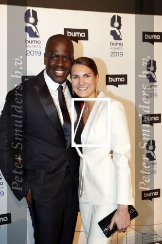 Hilversum 11 maart 2019
Uitreiking BUMA prijzen in studio 21. iris v d Ende met man Vincent