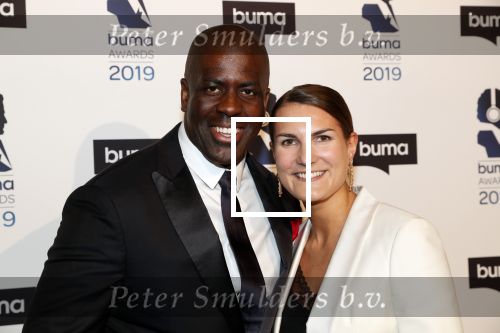 Hilversum 11 maart 2019
Uitreiking BUMA prijzen in studio 21. iris v d Ende met man Vincent