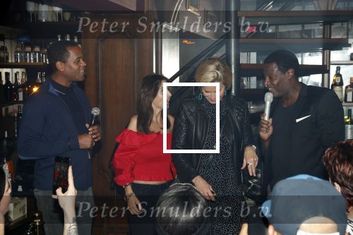 Amsterdam 14 februari 2019
Feestje voor de kluivert dog rescue foundation in het toppers cafe. Patrick en Rosanna Kluivert John Williams en Anouk Smulders