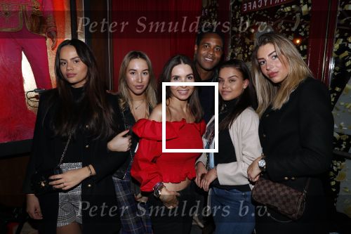 Amsterdam 14 februari 2019
Feestje voor de kluivert dog rescue foundation in het toppers cafe. Rosanna Kluivert Patrick Kluivert met vriendinnen