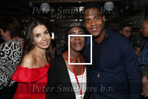 Amsterdam 14 februari 2019
Feestje voor de kluivert dog rescue foundation in het toppers cafe. Patrick en Rossana Kluivert met moeder van Patrick