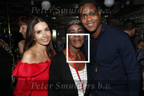 Amsterdam 14 februari 2019
Feestje voor de kluivert dog rescue foundation in het toppers cafe. Patrick en Rossana Kluivert met moeder van Patrick