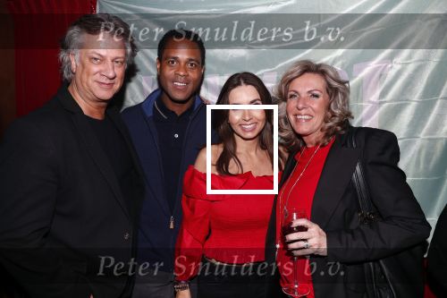 Amsterdam 14 februari 2019
Feestje voor de kluivert dog rescue foundation in het toppers cafe. Patrick en Rossana Kluivert met Marc v Toren en zijn vrouw.