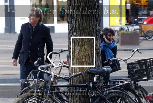 Amsterdam 9 maart 2019
Robert ten Brink en zijn vrouw Roos op de fiets in Amsterdam.