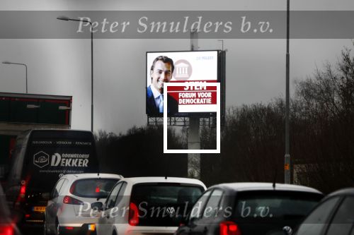 Amersfoort 14 maart 2019
Reclame abri naast A1 van Forum voor Nederland met Thierry Baudet.