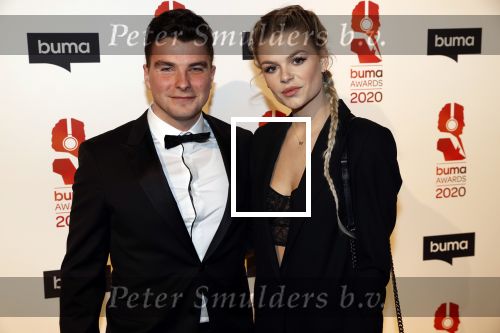 Hilversum 9 maart 2020
Uitreiking Buma awards in studio 21 op het mediapark. Davina Michelle en haar vriend Sebastiaan