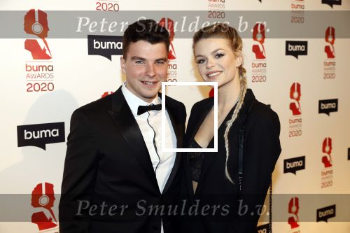 Hilversum 9 maart 2020
Uitreiking Buma awards in studio 21 op het mediapark. Davina Michelle en haar vriend Sebastiaan