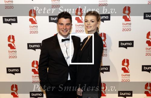 Hilversum 9 maart 2020
Uitreiking Buma awards in studio 21 op het mediapark. Davina Michelle en haar vriend Sebastiaan
