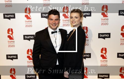 Hilversum 9 maart 2020
Uitreiking Buma awards in studio 21 op het mediapark. Davina Michelle en haar vriend Sebastiaan