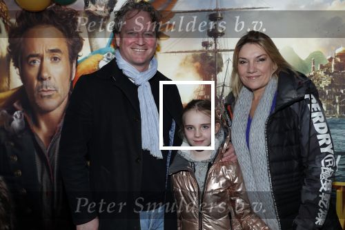 Amsterdam 12 januari 2020
Premiere Dolittle in pathe Arena. Gallyon v Vessem kwam met haar man en dochter
