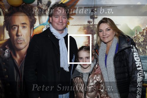 Amsterdam 12 januari 2020
Premiere Dolittle in pathe Arena. Gallyon v Vessem kwam met haar man en dochter