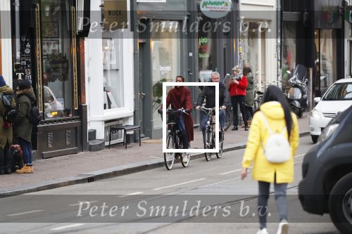 Amsterdam 25 januari 2020
Guus Hiddink met zijn vriendin op de fiets in Amsterdam.