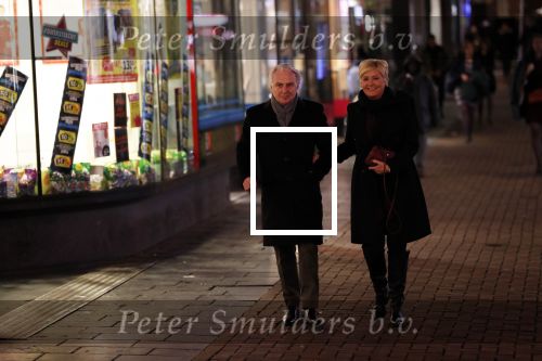 Amsterdam 10 februari 2020
Huub Stapel met zijn vriendin Annemieke de Vroeg op straat in Amsterdam.