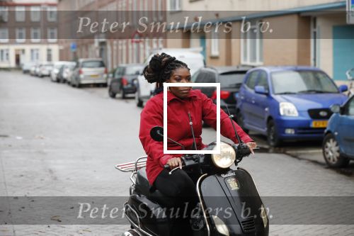 Rotterdam 17 januari 2020
Imanuelle Grives op haar scooter in Rotterdam.