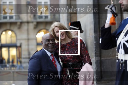 Amsterdam 14 januari 2020
Nieuwjaarsreceptie van Koningin Maxima en Koning Willem Alexander in het paleis op de dam. Mona Keizer met â€¦.