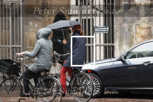 Amsterdam 15 januari 2020
Prinses Mrilene op de fiets bij het bpaleis op de dam .