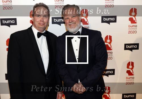 Hilversum 9 maart 2020
Uitreiking Buma awards in studio 21 op het mediapark. Ricardo Klaverdijk met compagnon