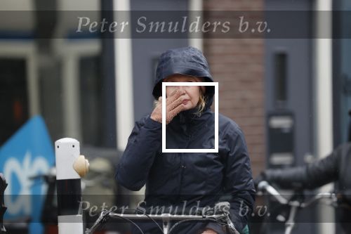Amsterdam 2 maart 2020
Tjitske Reidinga met zoon in de regen op de fiets.