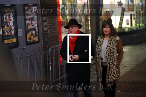 Amsterdam 10 februari 2020
Youp v t Hek  en zijn vrouw Debbie Petter . Youp eet een pepermuntje