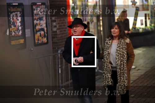 Amsterdam 10 februari 2020
Youp v t Hek  en zijn vrouw Debbie Petter . Youp eet een pepermuntje