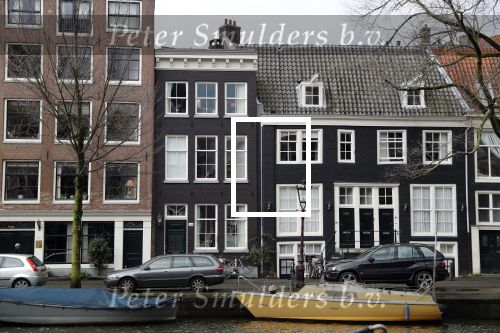 Amsterdam 28 januari 2020
Youp v t Hek op zijn fiets op de gracht waar hij weer in een huis woont.