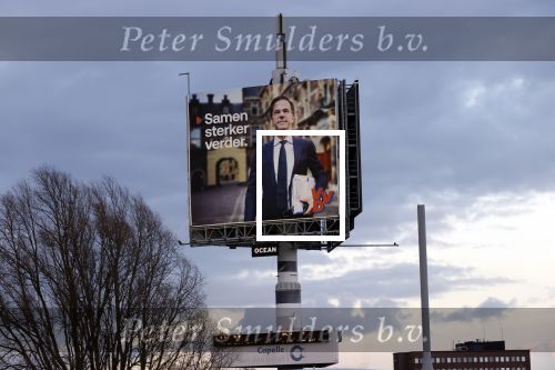 Den Haag 13 maart 2021
Reclame VVD met Mark Rutte