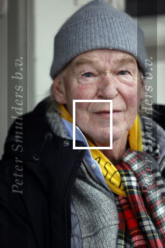 Amsterdam 4 maart 2021
Peter Faber zit elke ochtend tijdens corona bij cafe Kobalt op terras.