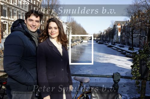 Amsterdam 12 februari 2021
Thierry Baudet en zijn verloofde Davide Heijmans bij de bevroren grachten in Amsterdam.
