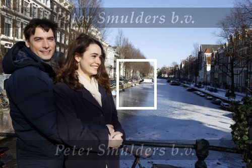 Amsterdam 12 februari 2021
Thierry Baudet en zijn verloofde Davide Heijmans bij de bevroren grachten in Amsterdam.