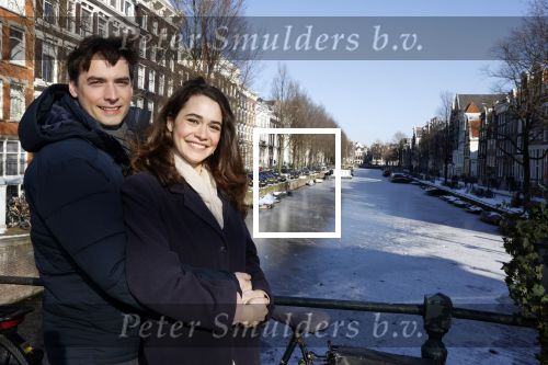 Amsterdam 12 februari 2021
Thierry Baudet en zijn verloofde Davide Heijmans bij de bevroren grachten in Amsterdam.