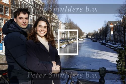 Amsterdam 12 februari 2021
Thierry Baudet en zijn verloofde Davide Heijmans bij de bevroren grachten in Amsterdam.