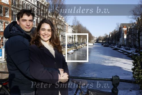 Amsterdam 12 februari 2021
Thierry Baudet en zijn verloofde Davide Heijmans bij de bevroren grachten in Amsterdam.