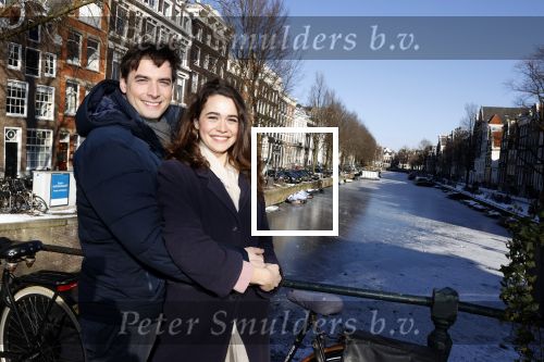 Amsterdam 12 februari 2021
Thierry Baudet en zijn verloofde Davide Heijmans bij de bevroren grachten in Amsterdam.