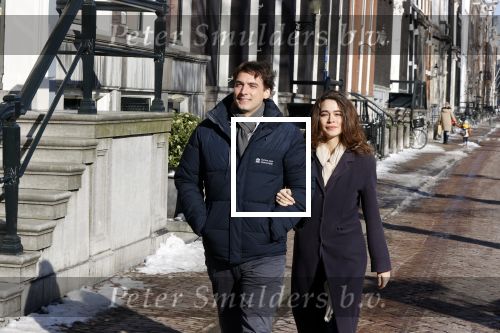 Amsterdam 12 februari 2021
Thierry Baudet en zijn verloofde Davide Heijmans bij de bevroren grachten in Amsterdam.